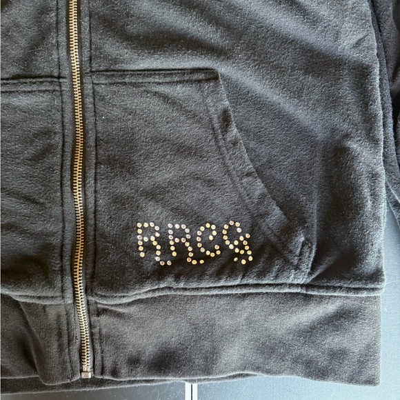 Rock & Roll Cowgirl Black Lined Zip Up with Red and Silver Accents - Picture 5 of 6